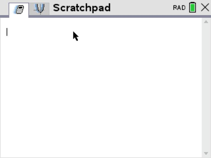 TI-Nspire Scratchpad ready for input
