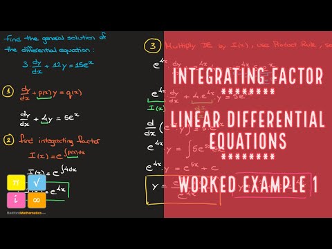 Linear Differential Equations | Integrating Factor | Example 1 — YouTube thumbnail