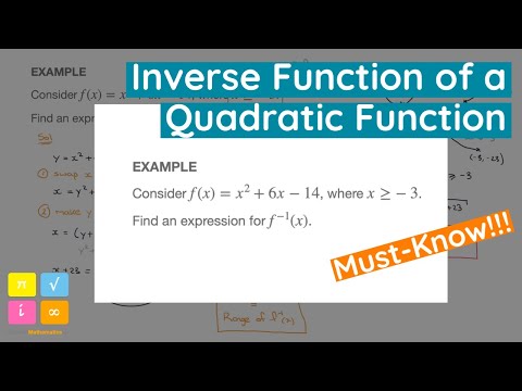 Inverse Function of a Quadratic Function, Choosing Between Plus or Minus ±, Example and Explanation — YouTube thumbnail