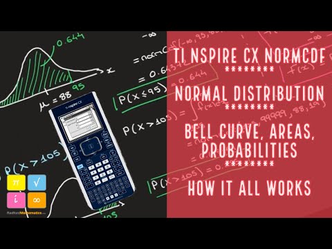 TI NSpire CX - Normal Distribution - Area under Bell Curve - Probabilities - Worked Examples — YouTube thumbnail