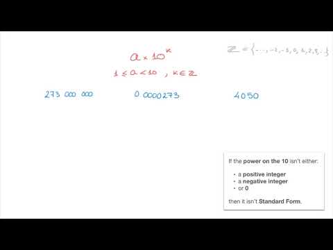 Standard Form - how to write a number in standard form - positive numbers — YouTube thumbnail