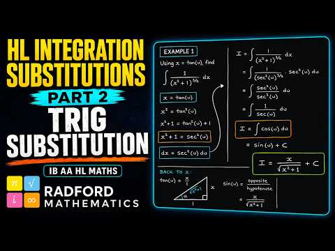 Trig Substitution for Integration: x = tan(u) + Right Triangle | IB AA HL — YouTube thumbnail