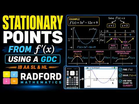 Stationary Points from f′(x) | Full Lesson + GDC Classification | IB Maths AA SL & HL — YouTube thumbnail